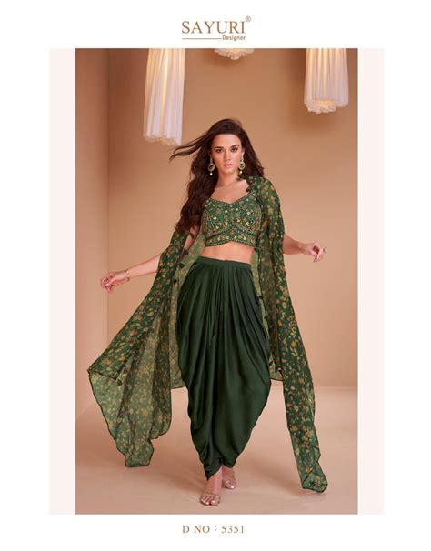 Mehandi Wear Green Indo-Western Tulip Pants & Shrug | Designer Dress ...