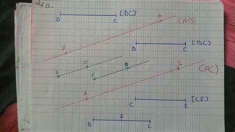 4 a. Tracer en rouge les droites (AB) et (AC). b. Tracer en vert les demi-droites [EG) et [FB ...