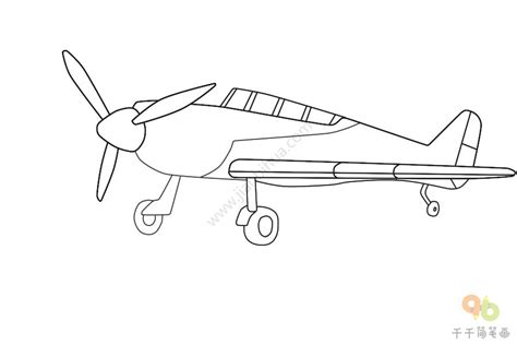 二战飞机简笔画步骤图_飞机简笔画
