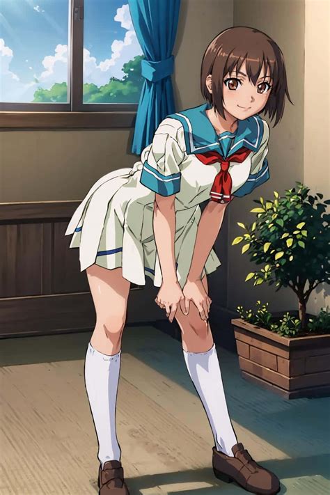 Download Anime Schoolgirl Bending Over Wallpaper | Wallpapers.com