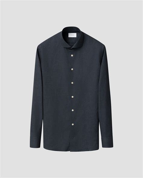 Micro Check Signature Flannel Shirt - Eton
