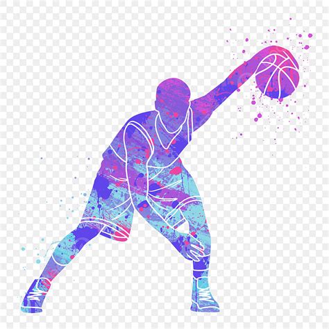 Basketball Player Transparent Silhouette PNG Images, Basketball Player Color Silhouette ... - silhouette of basketball player