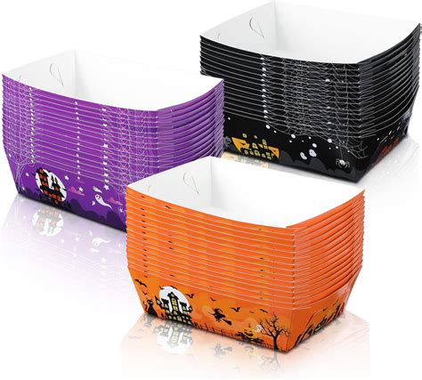 Amazon.com: Sliner 500 Pcs Black Paper Food Trays 3lb Paper Food Boats ...