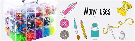 Sooyee 3-Layer Things & Crafts Storage Box with 30 Adjustable ...