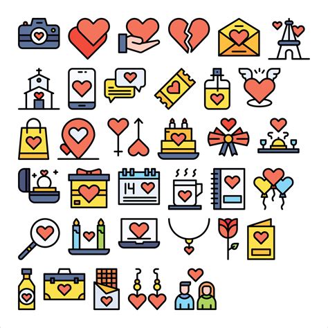valentine day vector icon pack for download 23253568 Vector Art at Vecteezy