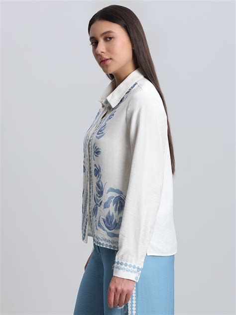 White Printed Shirt