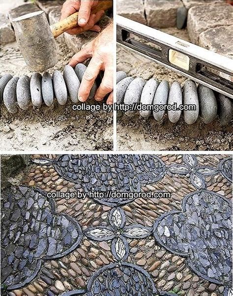 Садовая дорожка с мозаикой из гальки | Галечная мозаика, Садовые ...