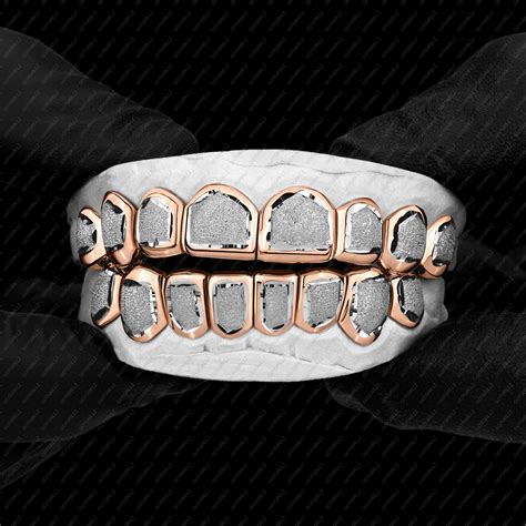 Rose Gold Diamond Dust Punchout Grillz - Buy Now