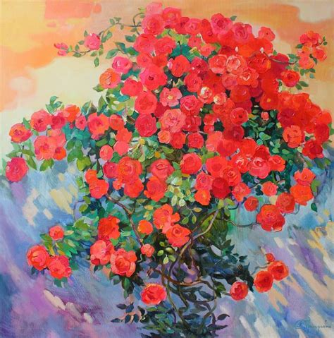 A cloud of roses Painting by Anastasiia Grygorieva | Saatchi Art