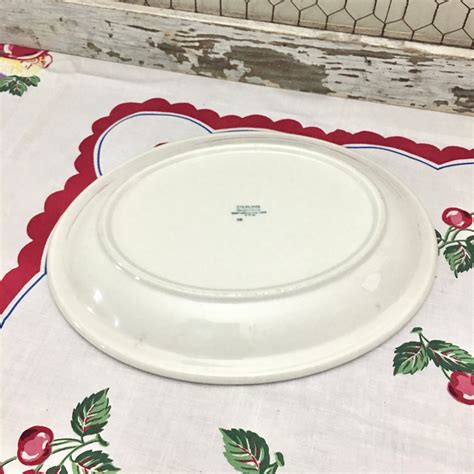 Vintage Sterling Vitrified China Oval Platter Red Fade to - Etsy