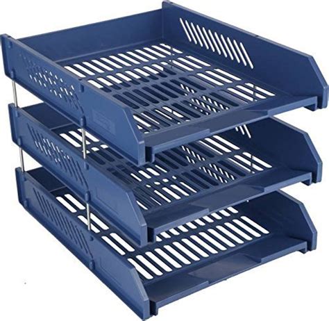 CARTSHOPPER 3-Layer File Tray Mesh File Holder Stand Organizer ...