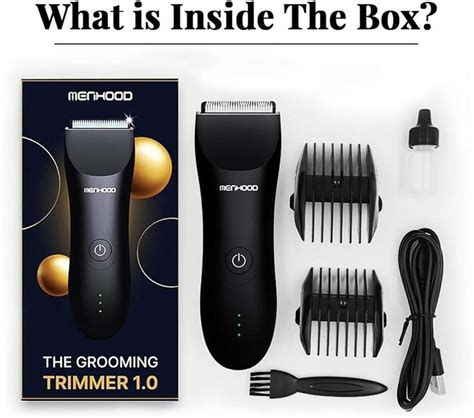 MENHOOD Grooming 1.0 Fully Waterproof Trimmer 150 min Runtime 4 Length ...