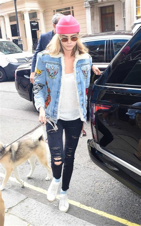 Cara Delevingne in a Gucci Denim Jacket & FRAME Jeans – THE JEANS BLOG