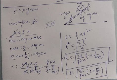 the time od decent of the rolling body in an inclined plane does not ...