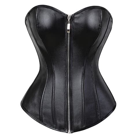 Faux Leather Corsets for Women Steampunk Gothic Corset Bustier with ...