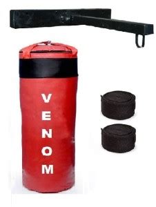 VENOM 30 Inch Long, Synthetic Leather Material, Filled Punching Bag ...