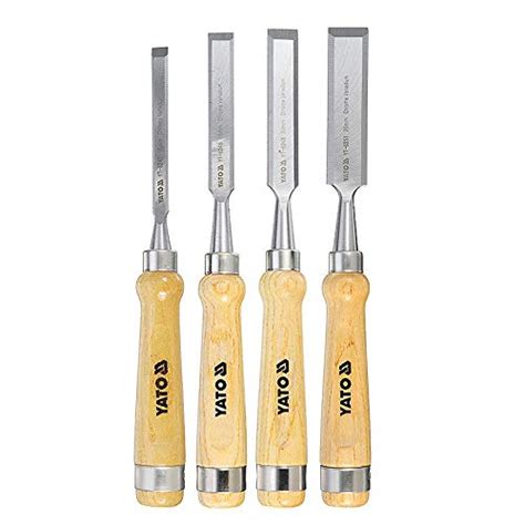 VISHWASAI 4 Pcs Wood Work Chrome-Vanadium Steel Bevel Edge Chisels Set ...