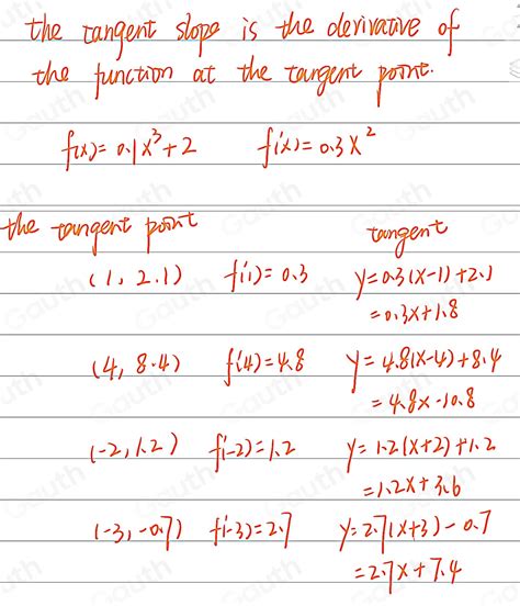 Solved: Match each equation of a tangent line to the correct tangent on ...