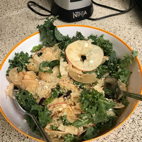 Autumn Kale Apple and Quinoa Salad | Healthy salad recipes, Salad, Raw food recipes