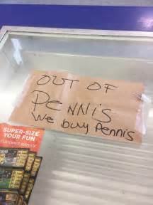 Gas station out of PENNIS! : r/funny