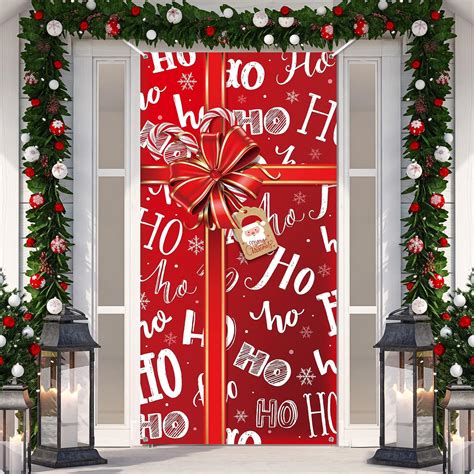 Amazon.com: Tiamon Christmas Door Cover Xmas Decorations Gift Box ...