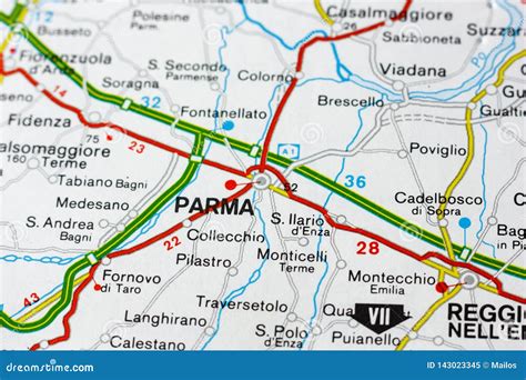 Mapa Geográfico Del País Europeo Italia Con La Ciudad De Parma Imagen ...