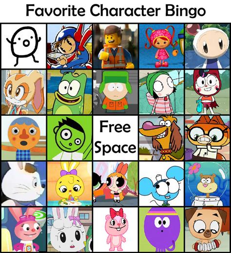 Favorite Character Bingo (My Version) 3 by pingguolover on DeviantArt