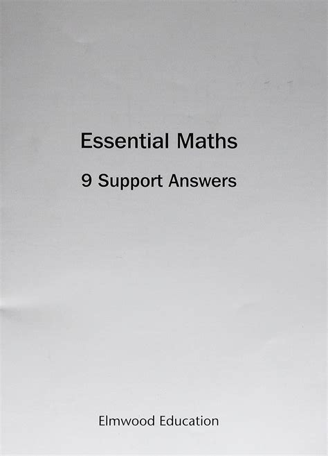 Buy Essential Maths 9 Support Answers Book Online at Low Prices in ...