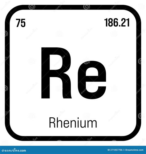Rhenium, Re, Periodic Table Element Stock Vector - Illustration of name, laboratory: 271057706