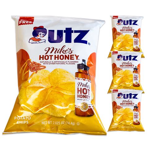 Utz Mike's Hot Honey Potato Chips - 4 Pack of 2.75oz Bags - Spicy ...