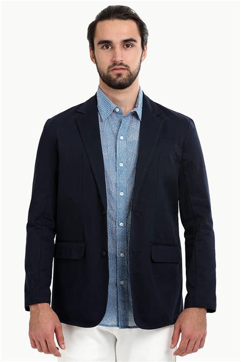 Buy Online Solid Navy Unlined Casual Blazer for men at Zobello