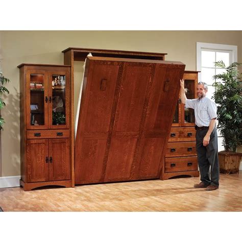 Millcraft Murphy Bed OE2036QN Transitional Queen Wall Bed in Cherry ...