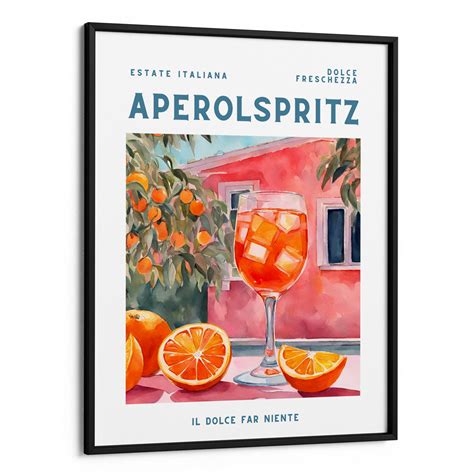 Aperol Spritz Wall Art | Framed Canvas Painting For Bar Nook – Nook At You