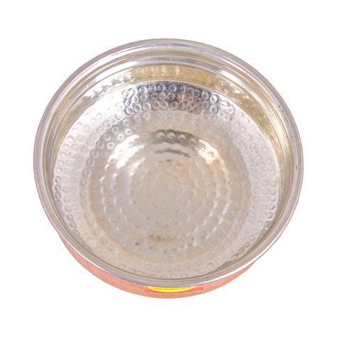 Copper Handi/Pan with Serving Spoon - 1 Litre | Inside Kalai/Tin Linin ...