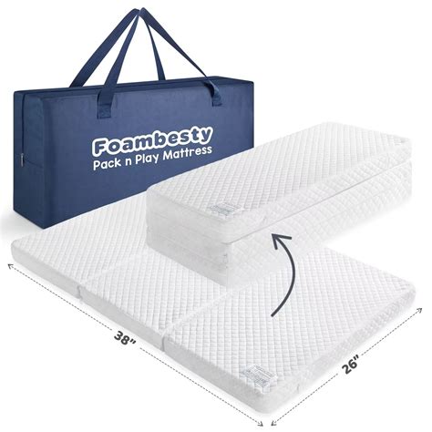 Foambesty®? Tri-fold Pack n Play Mattress Pad (38''x26''), Portable ...