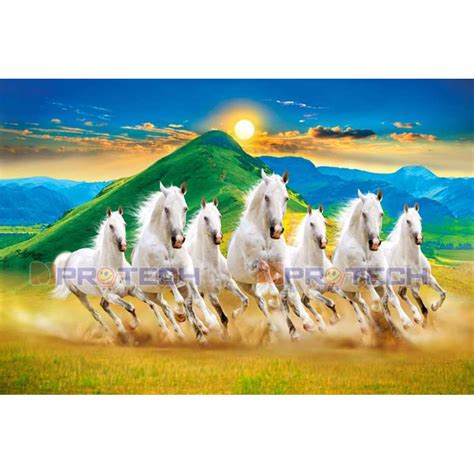 023 Seven Horses Painting On Canvas High Resolution R004