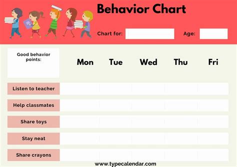 Free Printable Behavior Chart Templates [PDF, Word, Excel]