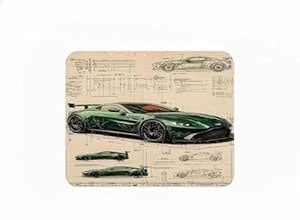 Mouse Pad for PC, Green Sports Car Blueprint Design, Gaming Mouse Pad ...