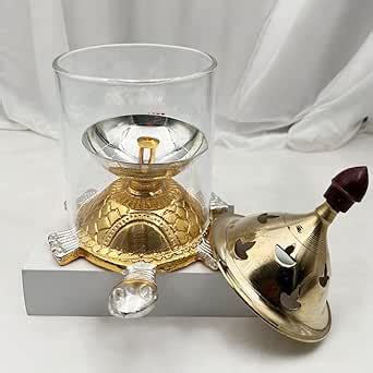 Buy Dharmsaar Akhand Diya with Glass Cover, Brass Pooja Diya for Diwali ...