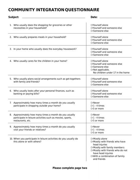 COMMUNITY INTEGRATION QUE