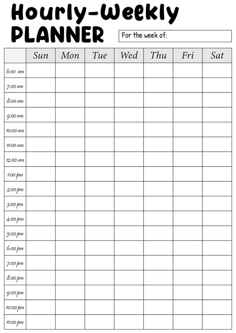 Hourly Planner - 10 Free PDF Printables | Printablee