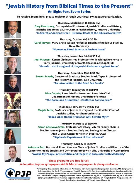 Jewish History – Eight Part Series! September 2022 – April 2023 ...