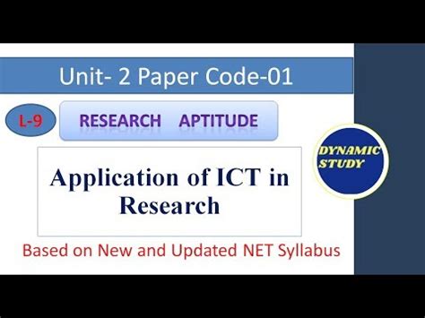 Application of ICT Video Lecture - Research Aptitude for UGC NET