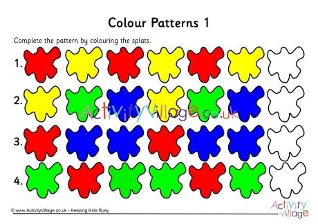 Color Pattern Worksheet 的图像结果