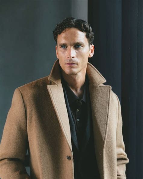 Camel Overcoat with Black Suit and Polo Shirt | Hockerty