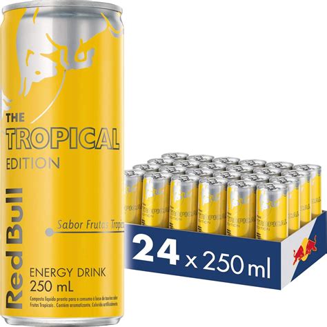 24 Unidades - Pack Energético Red Bull Energy Drink Tropical 250ml em ...