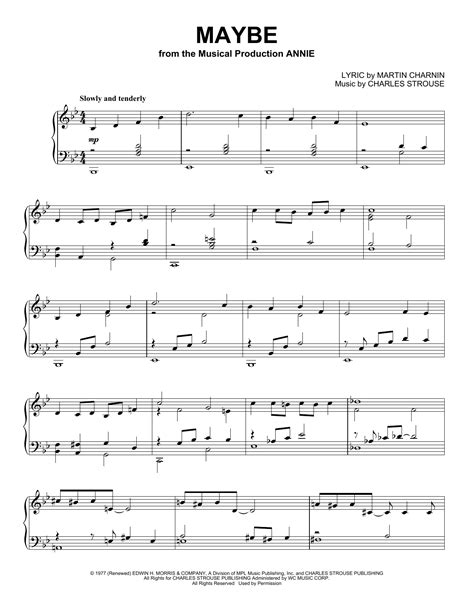 Download Maybe - Charles Strouse | Piano Solo Sheet Music PDF - 1769991