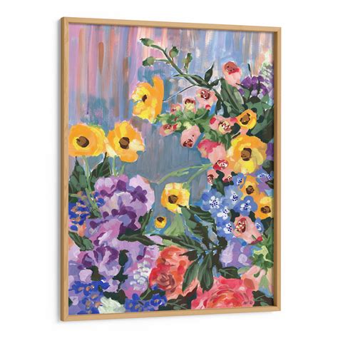 Botanical Wall Art: Framed Floral Masterpiece - Retro Floral Bouquet ...