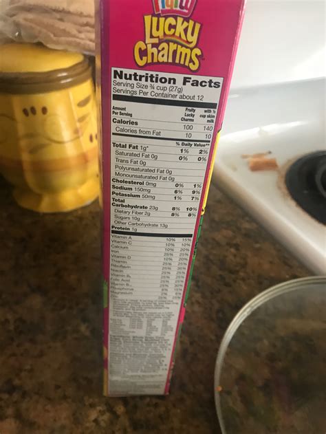 Lucky Charms Nutrition Label