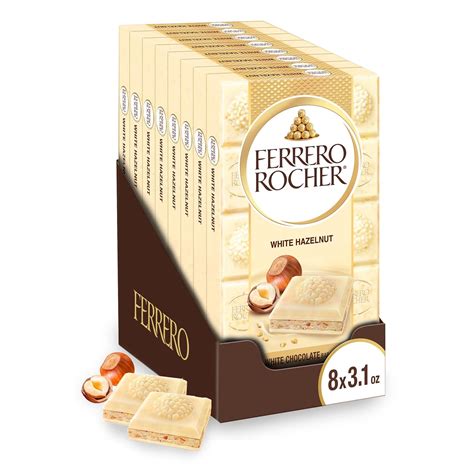 Amazon.com : Ferrero Rocher Premium Chocolate Bar, White Chocolate Bar ...